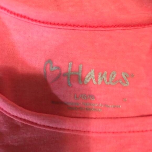 Hanes Girls Top Orange Graphic Summer Vibes Size L 10-12 NWT - Picture 5 of 5